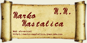 Marko Mastalica vizit kartica
